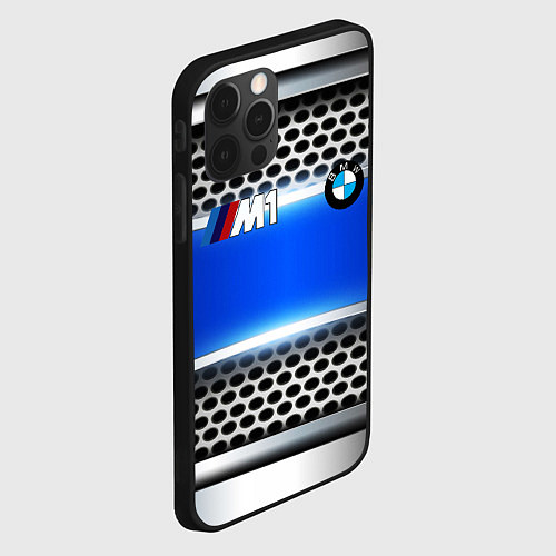 Чехол iPhone 12 Pro BMW metal machine / 3D-Черный – фото 2