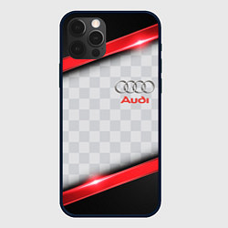 Чехол для iPhone 12 Pro AUDI auto texture, цвет: 3D-черный