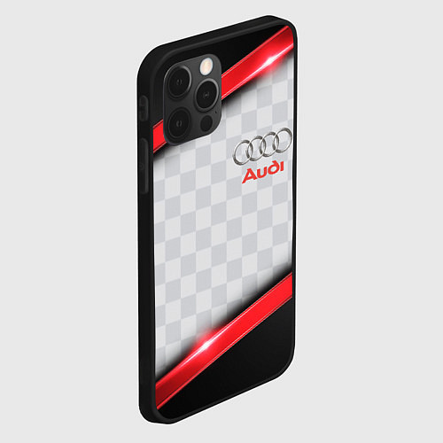 Чехол iPhone 12 Pro AUDI auto texture / 3D-Черный – фото 2