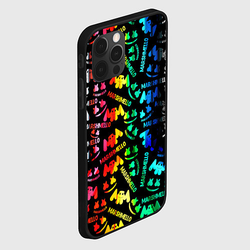 Чехол iPhone 12 Pro Marshmello neon color / 3D-Черный – фото 2