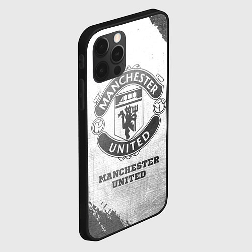 Чехол iPhone 12 Pro Manchester United - white gradient / 3D-Черный – фото 2