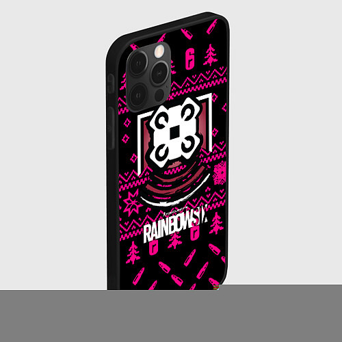 Чехол iPhone 12 Pro Rainbow six winter pink / 3D-Черный – фото 2