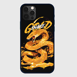 Чехол для iPhone 12 Pro Gold snake, цвет: 3D-черный