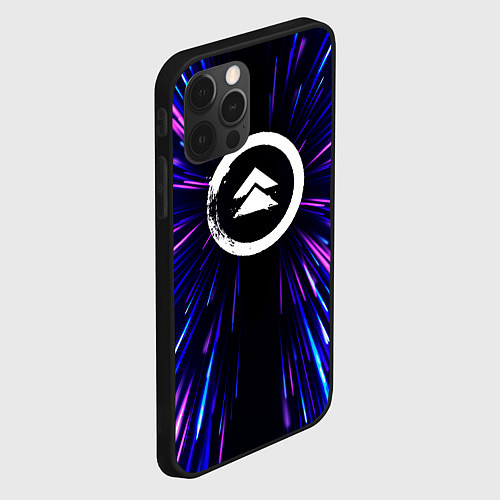 Чехол iPhone 12 Pro Ghost of Tsushima neon energy / 3D-Черный – фото 2