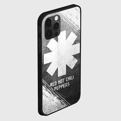 Чехол iPhone 12 Pro Red Hot Chili Peppers - grey gradient / 3D-Черный – фото 2