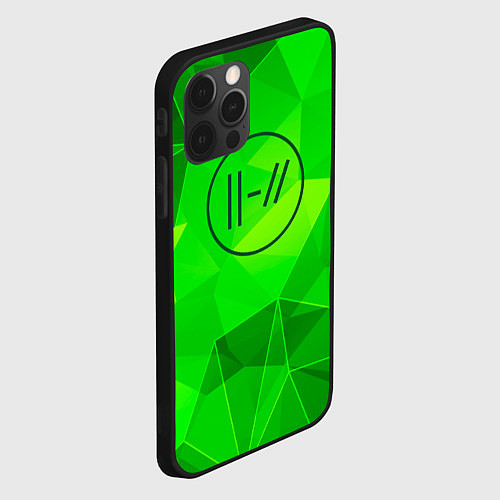 Чехол iPhone 12 Pro Twenty One Pilots green poly / 3D-Черный – фото 2