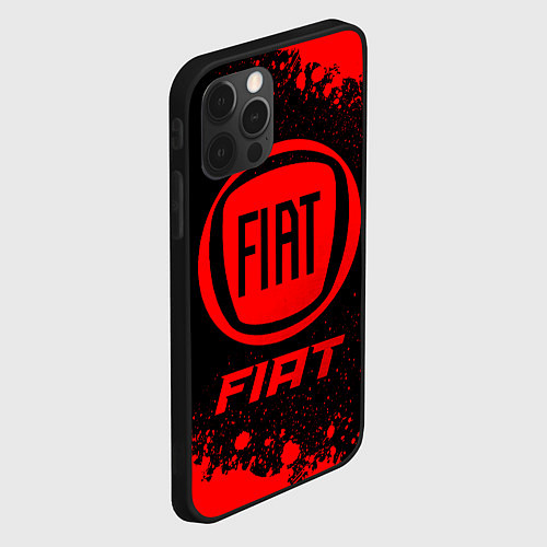 Чехол iPhone 12 Pro Fiat - red gradient / 3D-Черный – фото 2