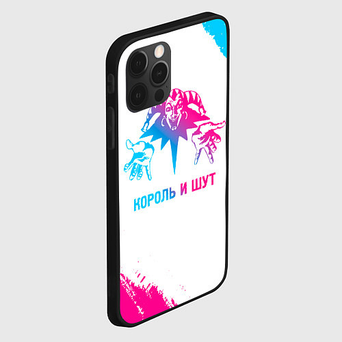 Чехол iPhone 12 Pro Король и Шут neon gradient style / 3D-Черный – фото 2