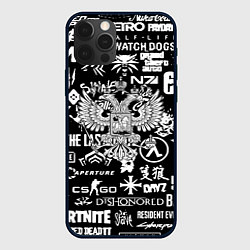 Чехол для iPhone 12 Pro Киберсорт Россия герб, цвет: 3D-черный