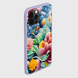 Чехол для iPhone 12 Pro Объемные цветы лето, цвет: 3D-светло-сиреневый — фото 2