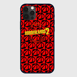 Чехол для iPhone 12 Pro Borderlands logo pattern, цвет: 3D-черный