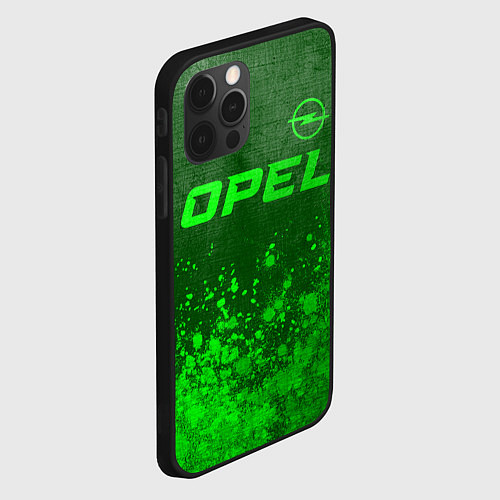 Чехол iPhone 12 Pro Opel - green gradient посередине / 3D-Черный – фото 2