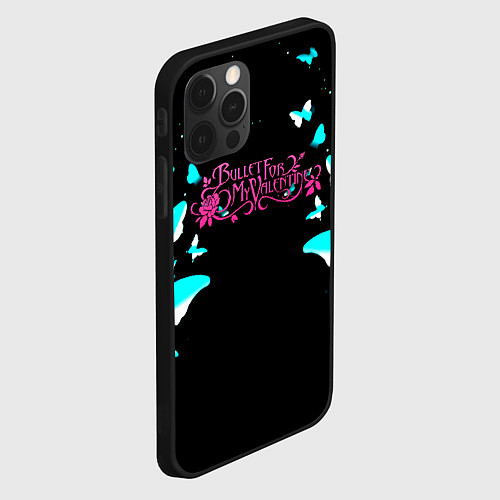 Чехол iPhone 12 Pro Bullet for my valentine бабочки / 3D-Черный – фото 2