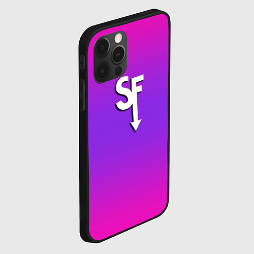 Чехол iPhone 12 Pro Sally Face neon gradient / 3D-Черный – фото 2