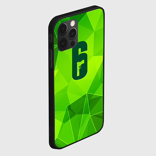 Чехол iPhone 12 Pro Rainbow Six green poly / 3D-Черный – фото 2