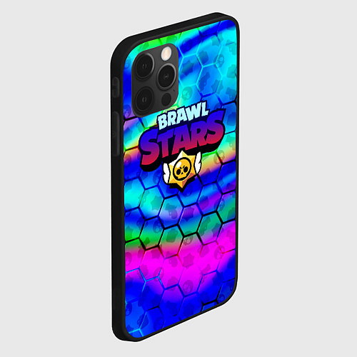 Чехол iPhone 12 Pro Brawl stars neon gradient / 3D-Черный – фото 2