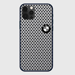 Чехол для iPhone 12 Pro BMW carbon steel auto, цвет: 3D-черный