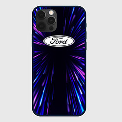 Чехол для iPhone 12 Pro Ford neon energy, цвет: 3D-черный