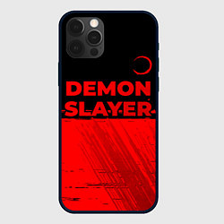 Чехол для iPhone 12 Pro Demon Slayer - red gradient посередине, цвет: 3D-черный