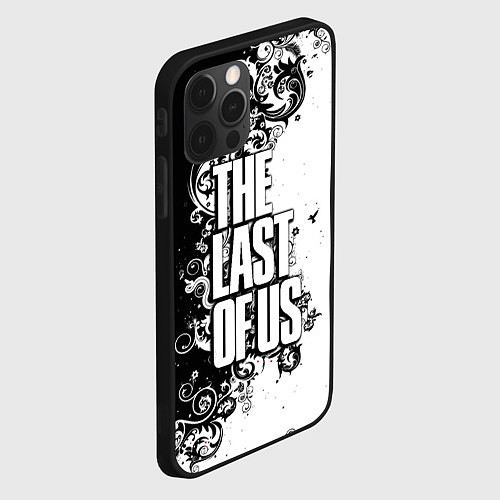 Чехол iPhone 12 Pro The Last of Us узор чёрно белый / 3D-Черный – фото 2