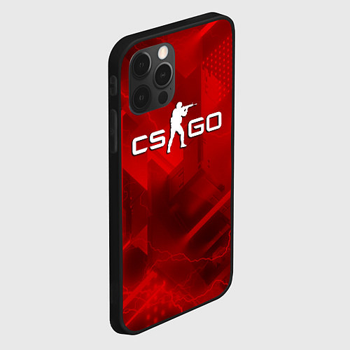 Чехол iPhone 12 Pro CSGO абстракция / 3D-Черный – фото 2
