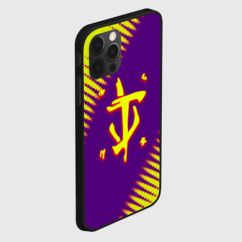 Чехол iPhone 12 Pro Doom абстракция / 3D-Черный – фото 2