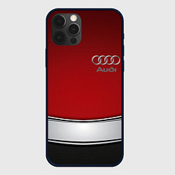 Чехол для iPhone 12 Pro Audi metal car steel, цвет: 3D-черный