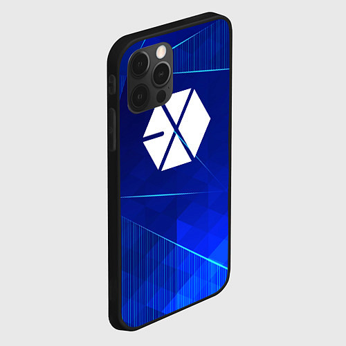 Чехол iPhone 12 Pro Exo blue poly / 3D-Черный – фото 2