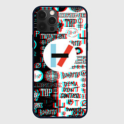 Чехол для iPhone 12 Pro Twenty one pilots glitch pattern, цвет: 3D-черный