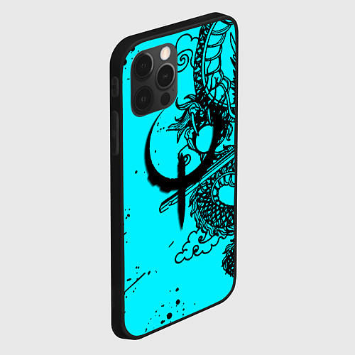 Чехол iPhone 12 Pro Quake текстура дракон / 3D-Черный – фото 2