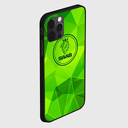 Чехол для iPhone 12 Pro Saab green poly, цвет: 3D-черный — фото 2