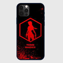 Чехол для iPhone 12 Pro Tomb Raider - red gradient, цвет: 3D-черный