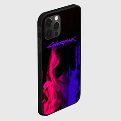 Чехол для iPhone 12 Pro Cyberpunk 2077 neon flame, цвет: 3D-черный — фото 2