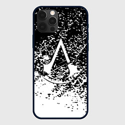 Чехол для iPhone 12 Pro Assassins Creed лого краски, цвет: 3D-черный