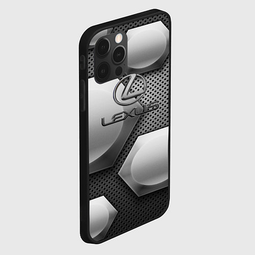 Чехол iPhone 12 Pro Lexus карбон стиль / 3D-Черный – фото 2