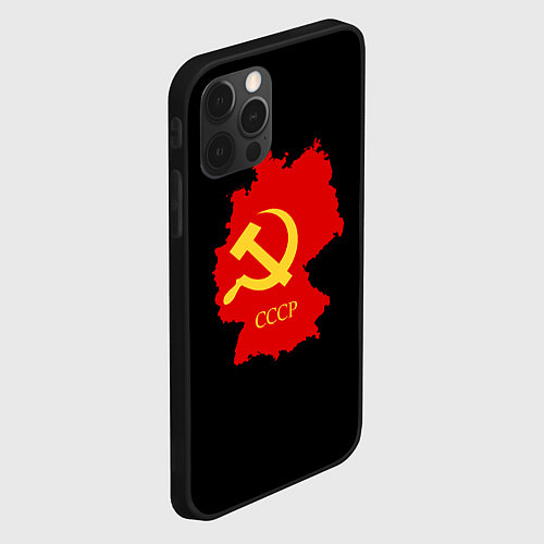 Чехол iPhone 12 Pro СССР материк / 3D-Черный – фото 2