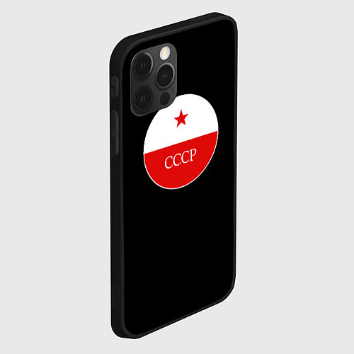 Чехол iPhone 12 Pro USSR logo steel / 3D-Черный – фото 2