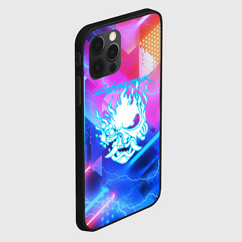 Чехол iPhone 12 Pro Cyberpunk samurai storm / 3D-Черный – фото 2