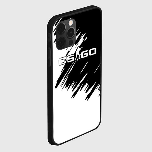 Чехол iPhone 12 Pro CSGO белые краски / 3D-Черный – фото 2