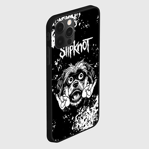 Чехол iPhone 12 Pro Slipknot рок пес / 3D-Черный – фото 2