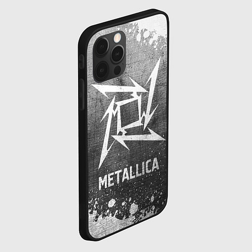 Чехол iPhone 12 Pro Metallica - grey gradient / 3D-Черный – фото 2