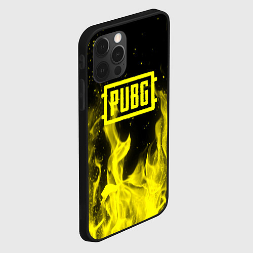 Чехол iPhone 12 Pro PUBG fire yellow / 3D-Черный – фото 2