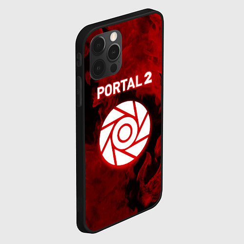 Чехол iPhone 12 Pro Portal2 огненный стиль / 3D-Черный – фото 2