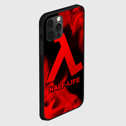 Чехол iPhone 12 Pro Half-Life - red gradient / 3D-Черный – фото 2