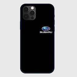 Чехол для iPhone 12 Pro Subaru logo auto, цвет: 3D-черный