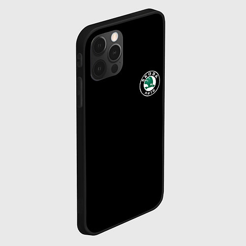 Чехол iPhone 12 Pro Skoda logo auto / 3D-Черный – фото 2
