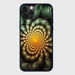 Чехол для iPhone 12 Pro Оптический узор фракталы, цвет: 3D-черный