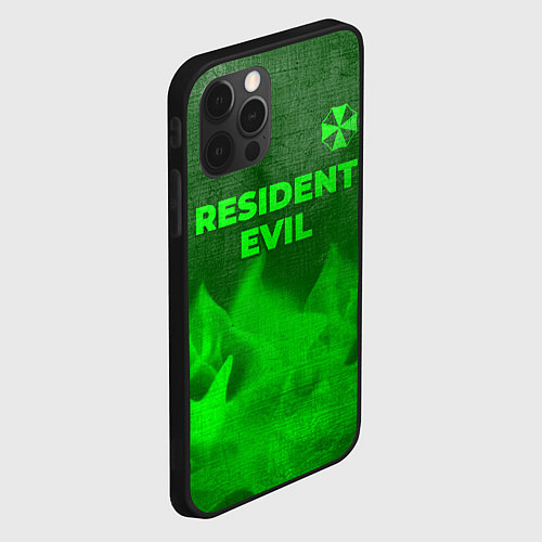 Чехол iPhone 12 Pro Resident Evil - green gradient посередине / 3D-Черный – фото 2