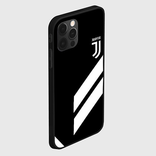 Чехол iPhone 12 Pro Juventus line white / 3D-Черный – фото 2