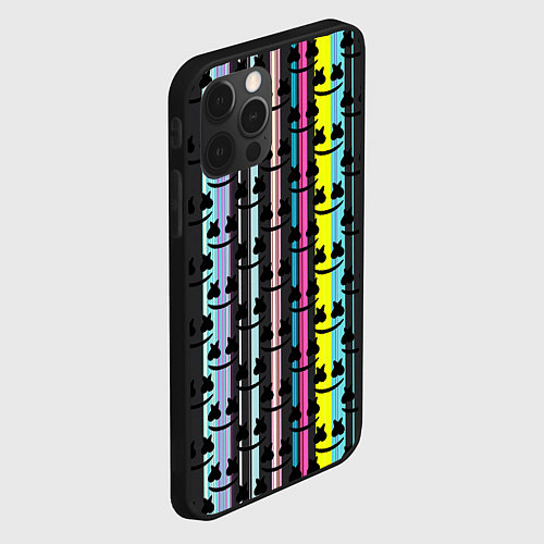 Чехол iPhone 12 Pro Marshmello dj pattern line / 3D-Черный – фото 2